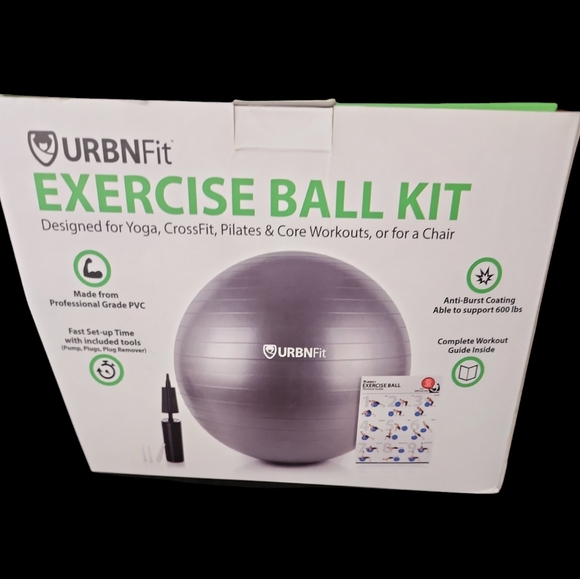URBNFit Exercise Ball - Yoga Ball in Multiple Sizes for Workout, Pregnancy, Ect - Picture 3 of 8